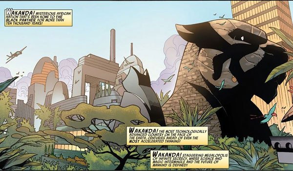 The Black Panther statue in the comics