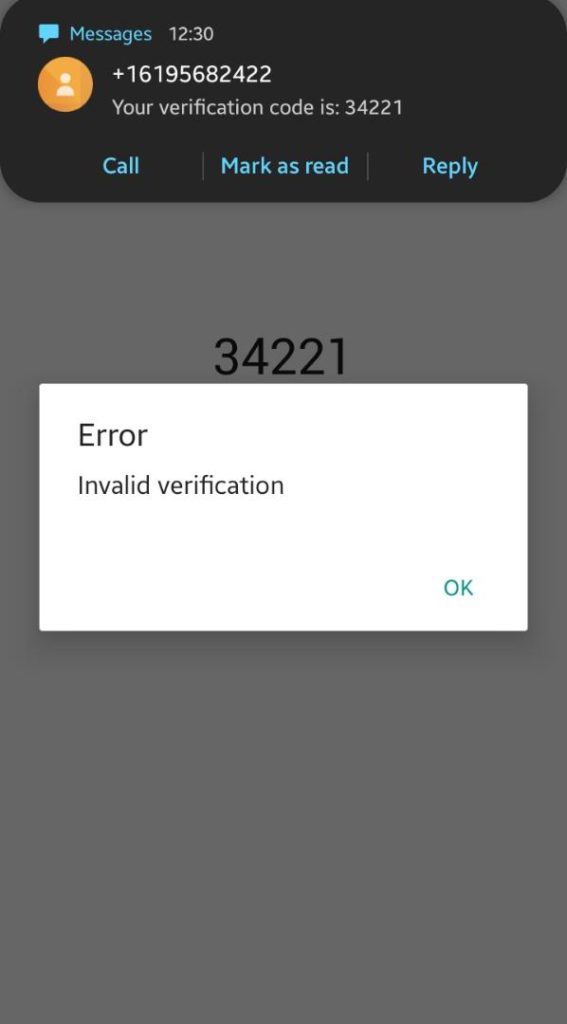 A persistent validation error didn't allow me test-use Gokada's app