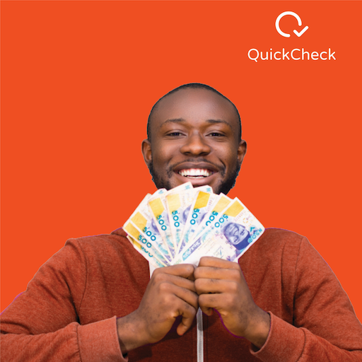 smiling young man with a fan spread wad of 500 naira notes