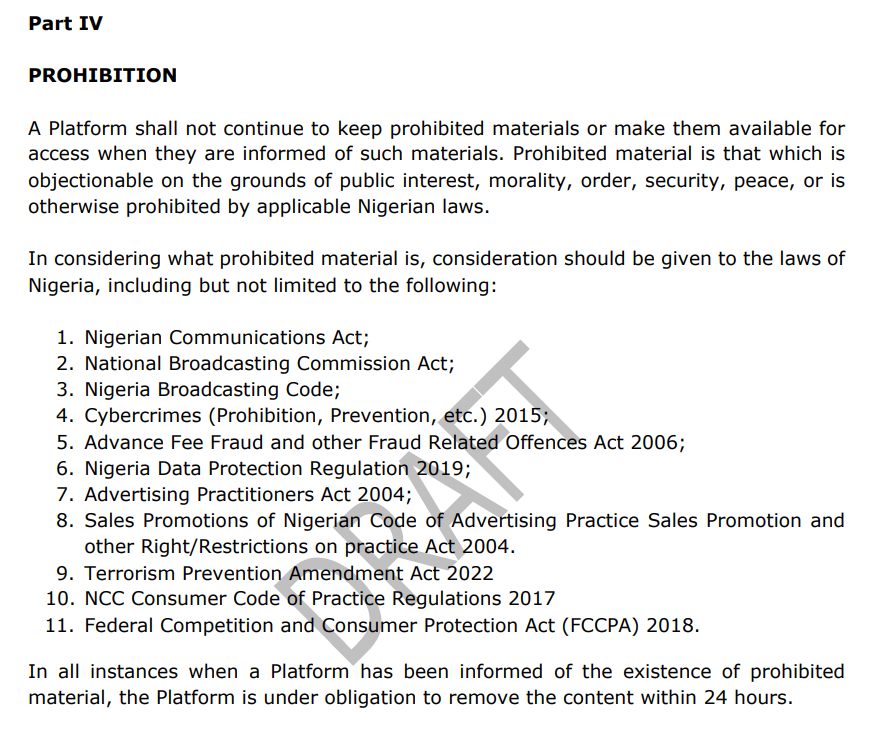 Part IV of NITDA's Code of Practice