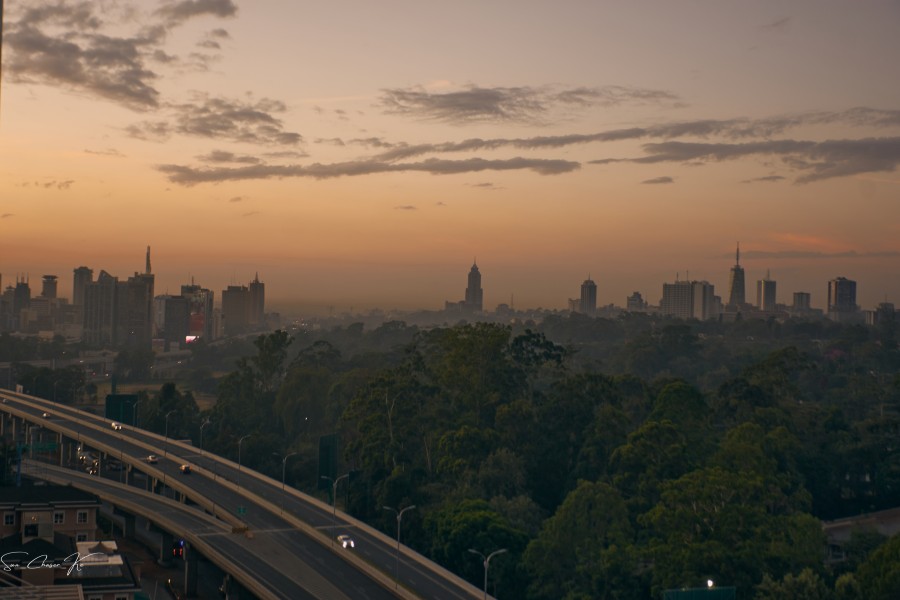 Beautiful photo of Nairobi from the expressway overlooking the city