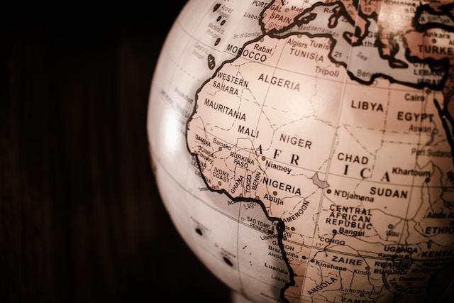 Photo of African map on a globe. Photo by James Wiseman via Unsplash