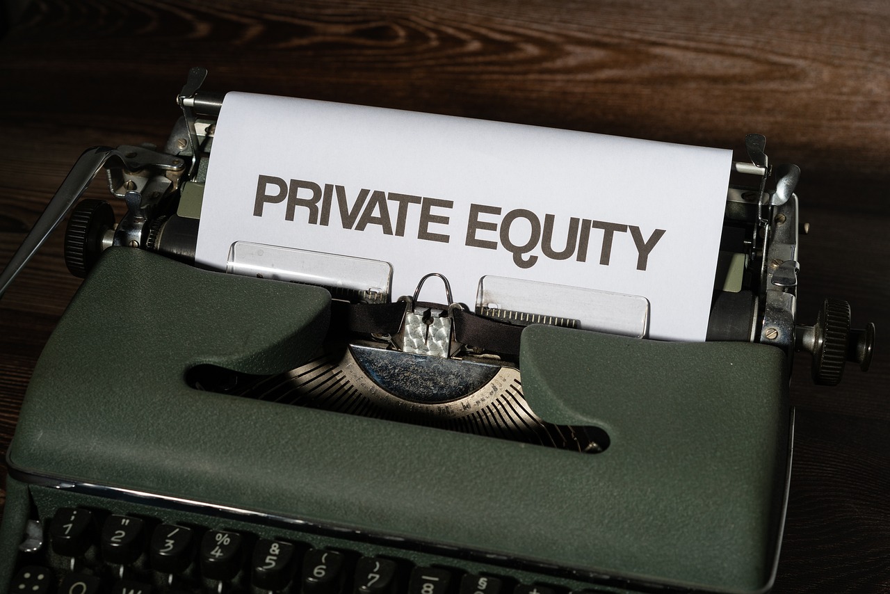 Private equity written with a typewriter 