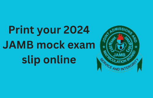 print JAMB 2024 mock exam slip with jamb hd logo on colourful background transparent.