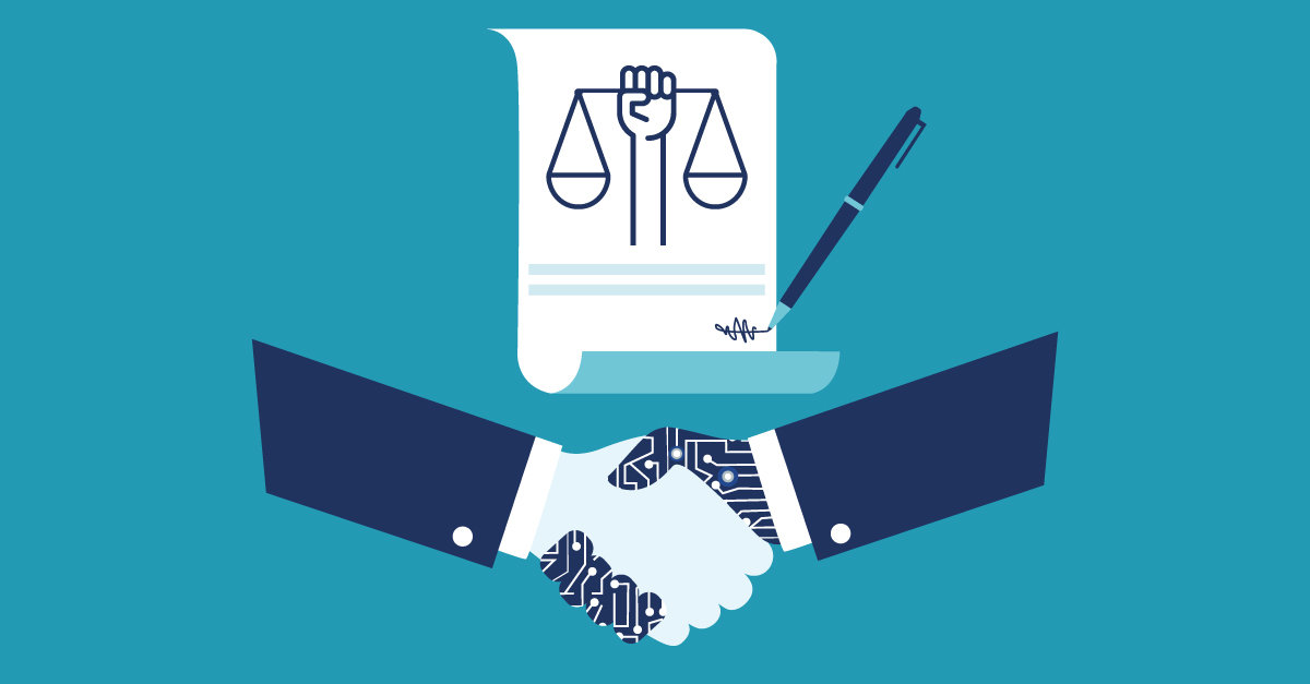 A handshake between government and tech. Credit: MIT Sloan Management Review