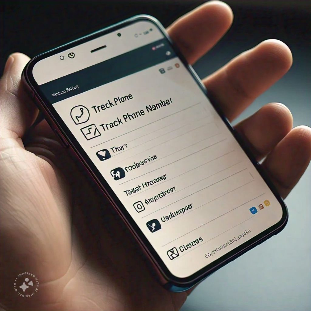 How to track a phone number in 2024 WITH PICTURE OF HAND HOLDING A PHONE with text of track phone number 